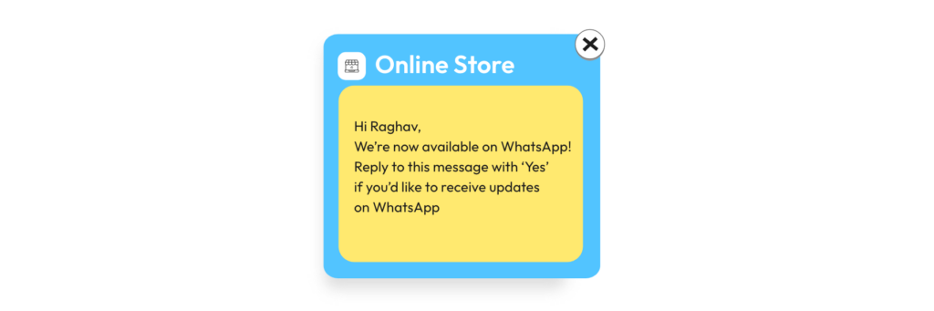 WhatsApp opt-in via SMS