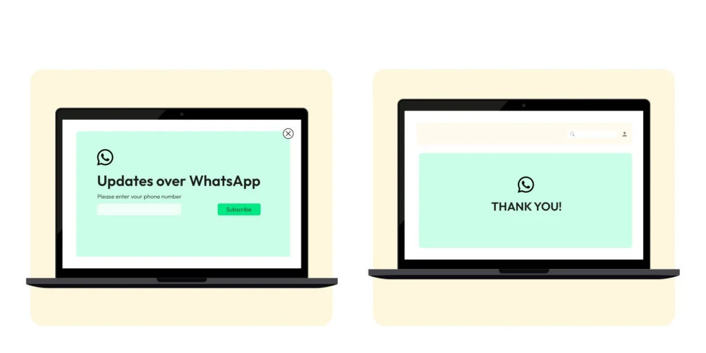 Use pop-ups to get customers interested and collect information