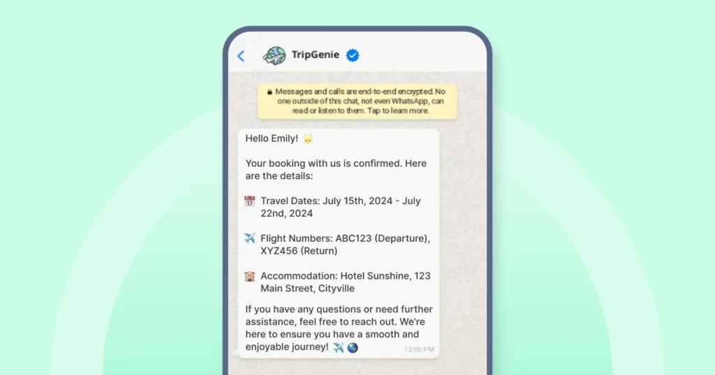 trip details from a travel company via broadcast