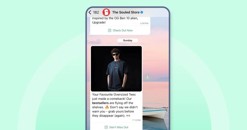 whatsapp broadcast from souled store