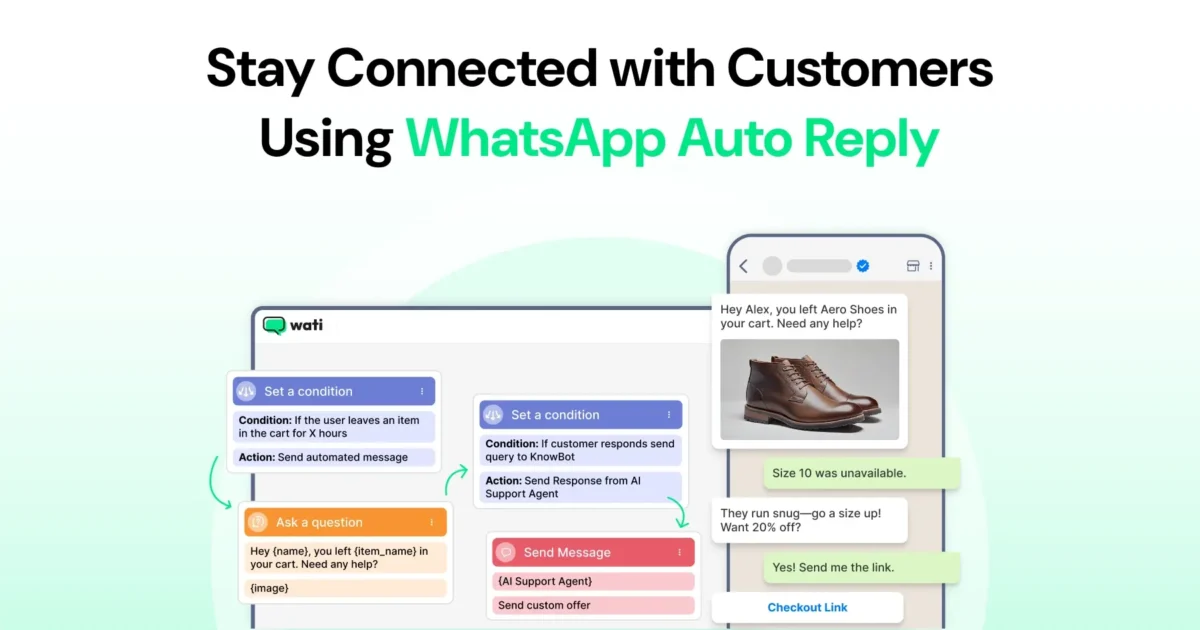 Example of how businesses use WhatsApp Auto Reply with Wati to automate customer messages and improve engagement.