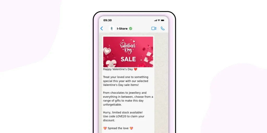 Coupon Code WhatsApp Template for Valentine's Day