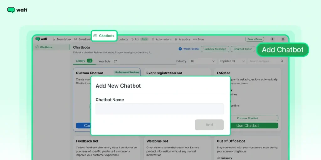 Wati WhatsApp campaign and broadcast dashboard