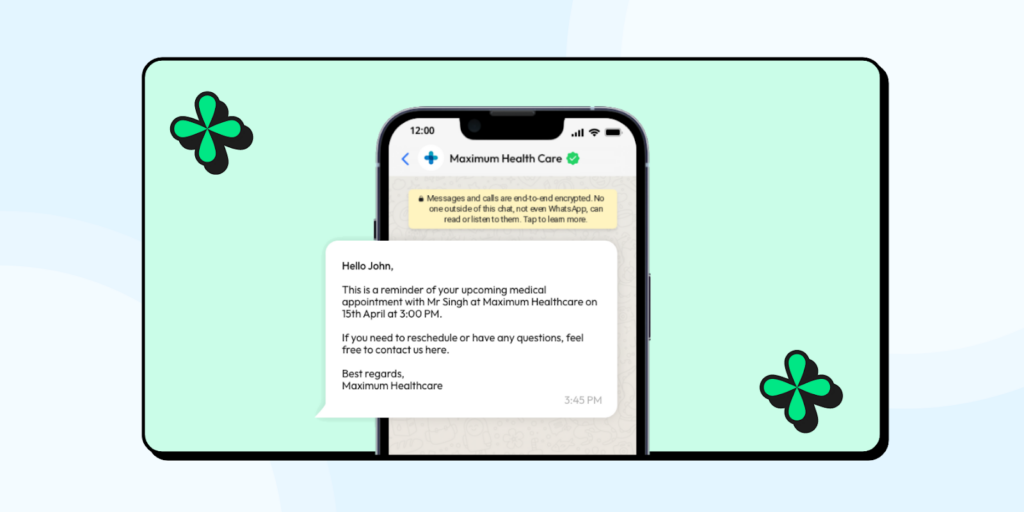 medical appointment reminder via WhatsApp