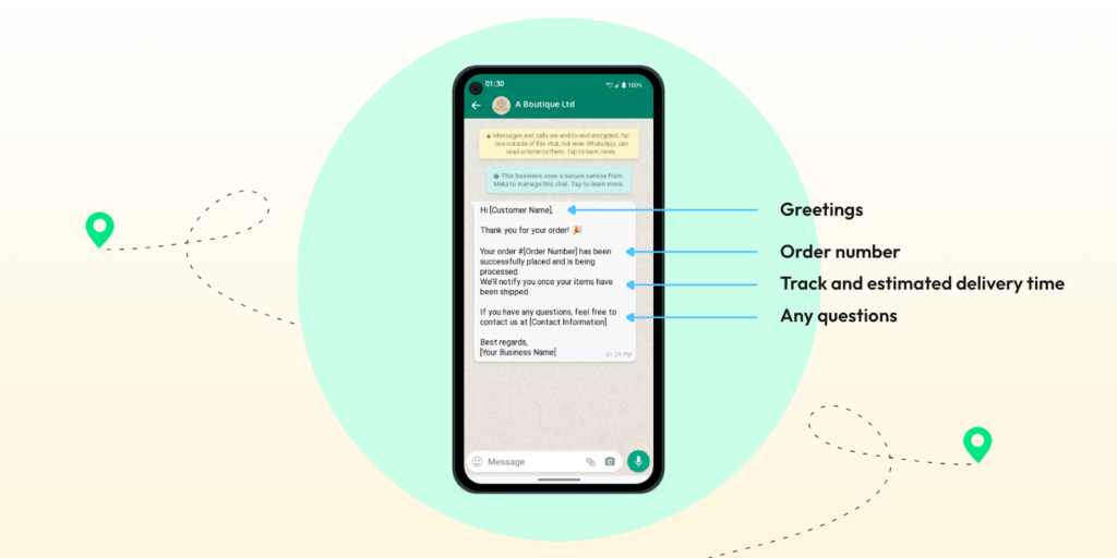order updates and shipping details 