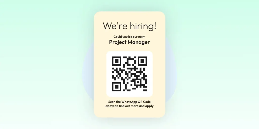 WhatsApp QR code for Job advertisement