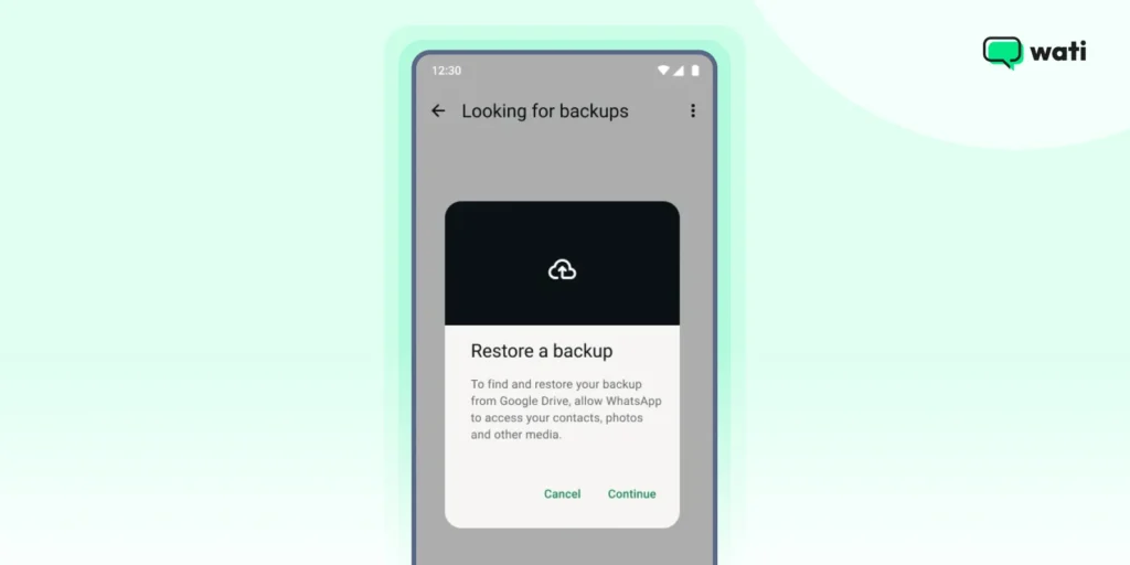 restore backup from a previous whatsapp account