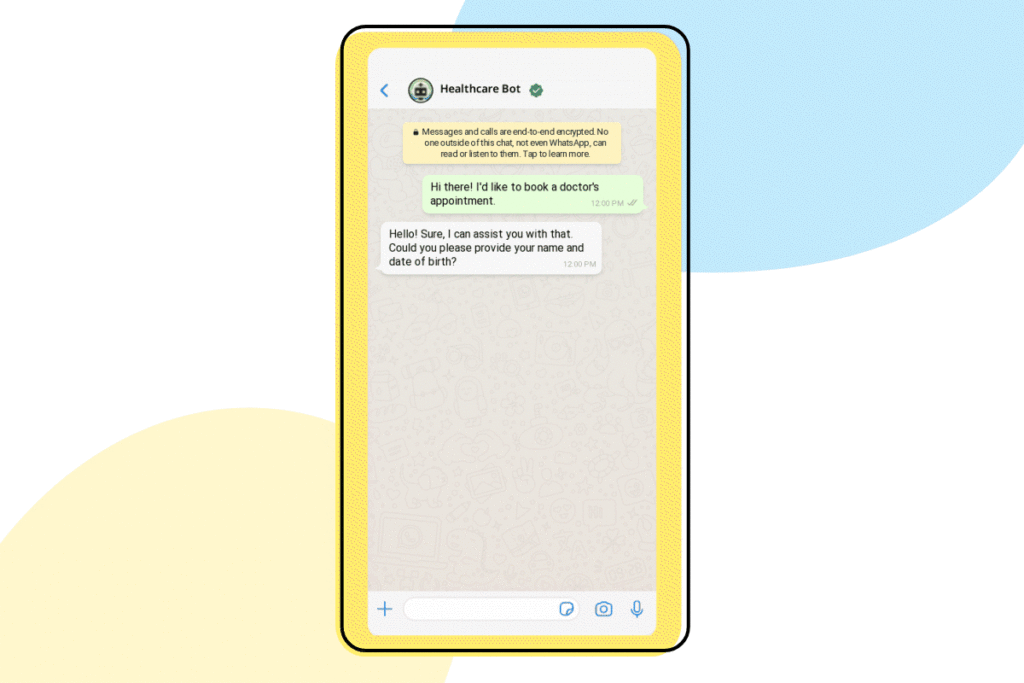 GIF of an appointment booking WhatsApp chatbot