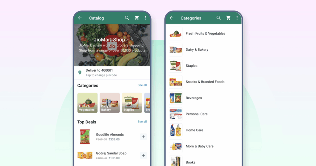 Product catalog of Jio Mart Shop