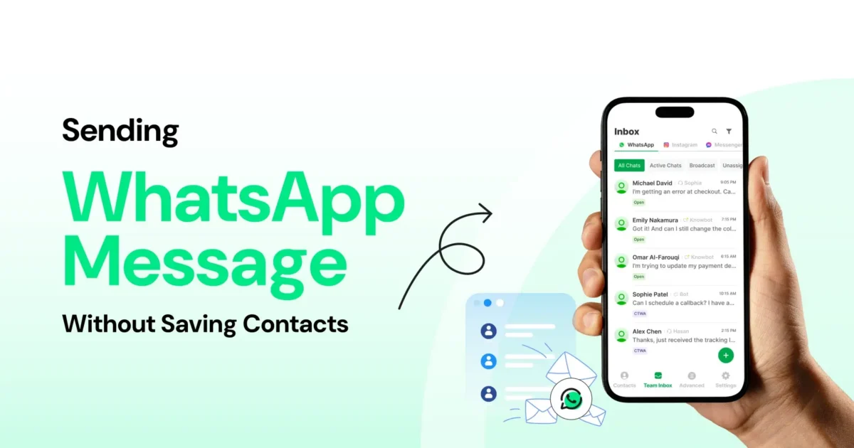 A guide on sending Whatsapp message without saving numbers
