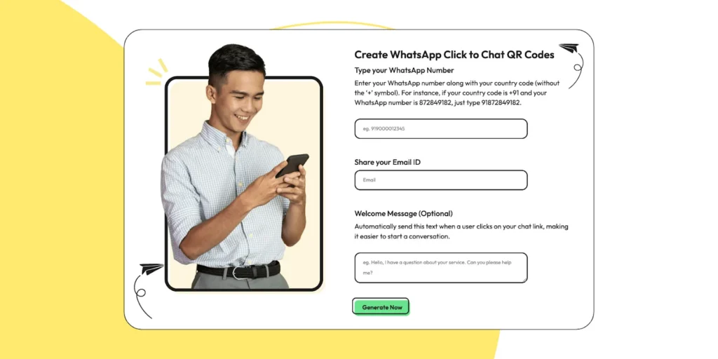WhatsApp QR Code Generator from wati to send WhatsApp without saving number