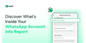 Banner image showing WhatsApp screen with the “Request account report” option highlighted.