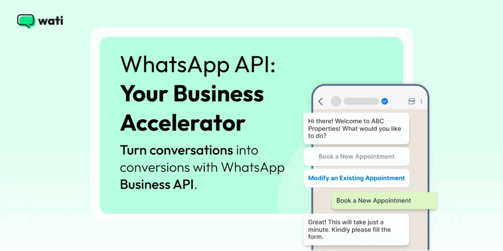 A digital cover of Wati’s WhatsApp Business API eBook that explains key concepts, setup steps, and practical use cases for businesses getting started with WhatsApp marketing and automation.