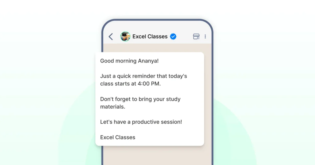 Attendance reminders via WhatsApp