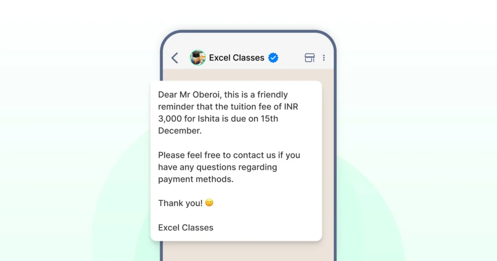 Fee payment reminders