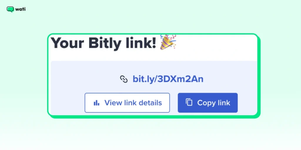 WhatsApp link shortening via Bitly