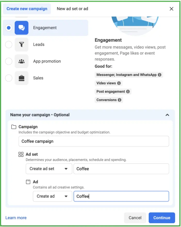 create a campaign and set a budget criteria to allocate marketing spend.