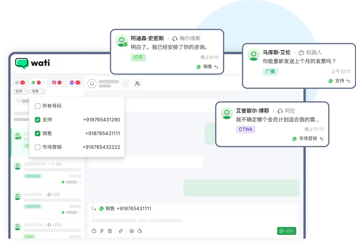 Multiple Whatsapp Numbers Feature