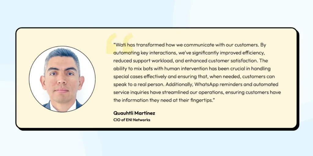 A testimonial from the CIO of ENI Networks for Wati