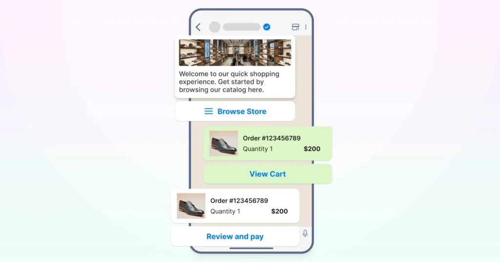 Sending catalog and letting customers finish the payment in the chat window on WhatsApp