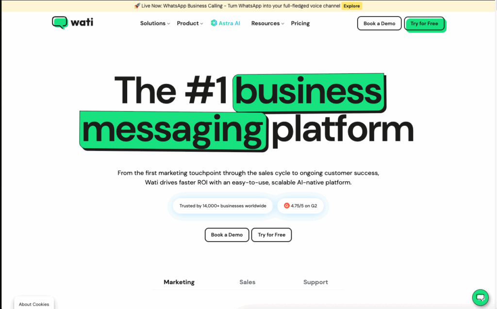 wati is a popular business service provider to automate whatsapp engagement