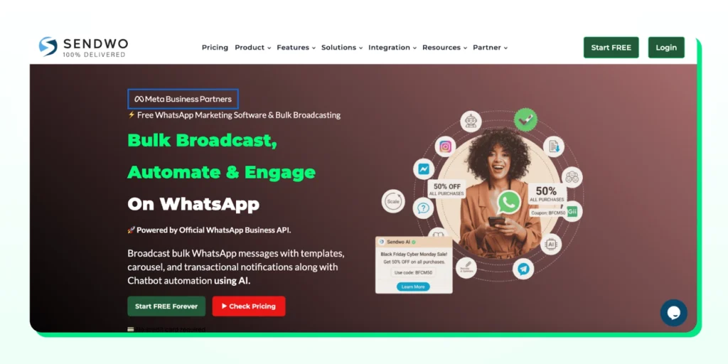 sendwo, for sending bulk broadcasts and automating consumer engagement 
