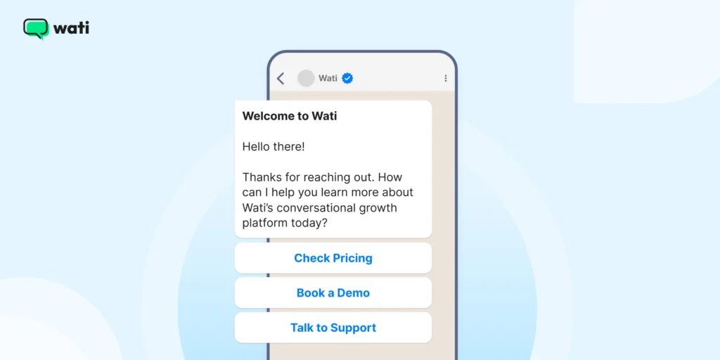 greeting message to faciliate new customers