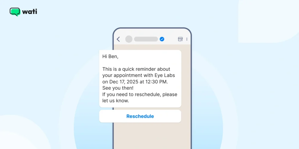 appointment reminder to remind customers of upcoming visits