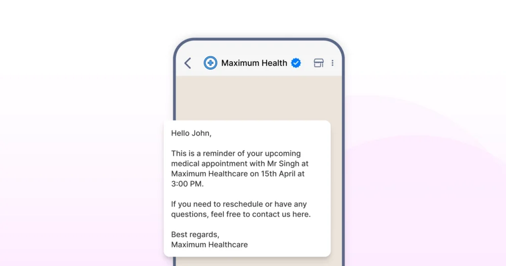 how to frame patient reciprocals with automated business messages