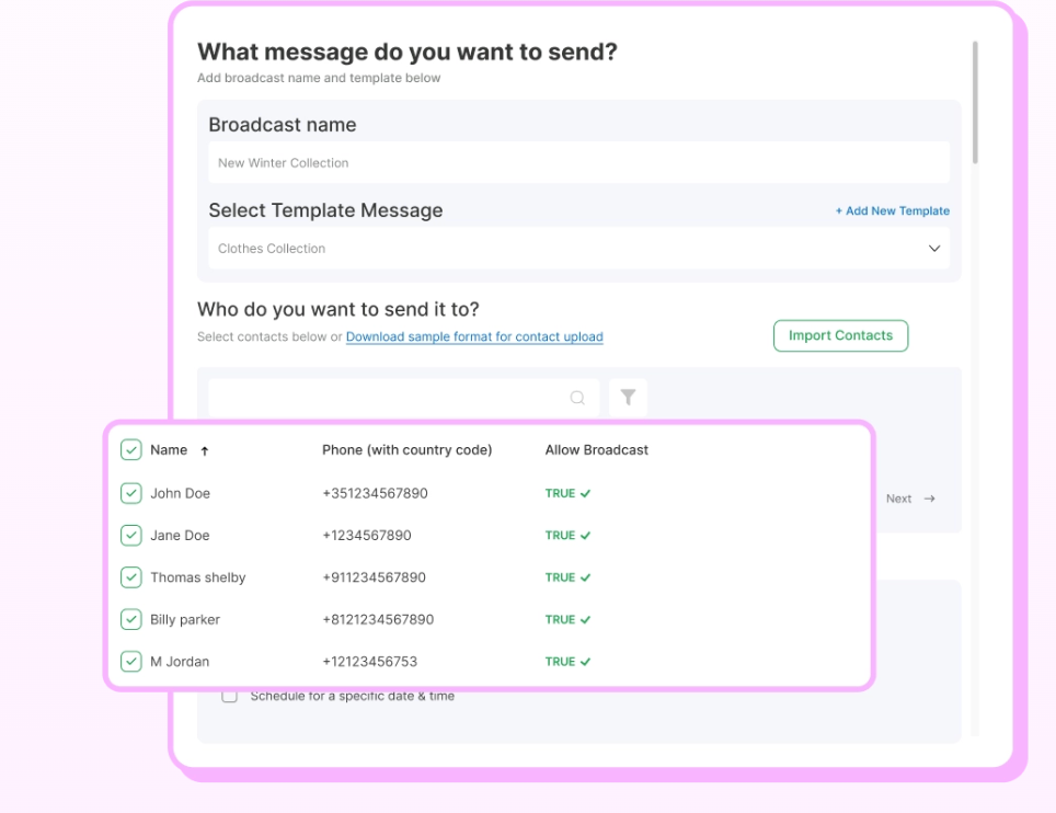 sending automated messages template with personalized segmentation