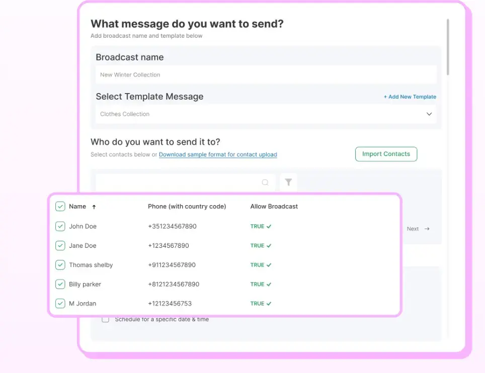 sending automated messages template with personalized segmentation