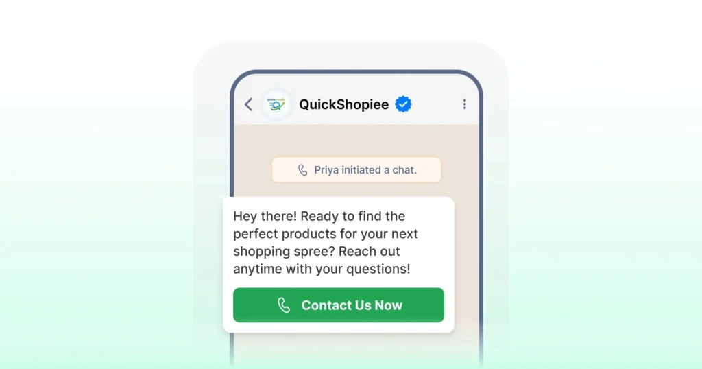 An example of a WhatsApp marketing message sent by an eCommerce brand to engage customers