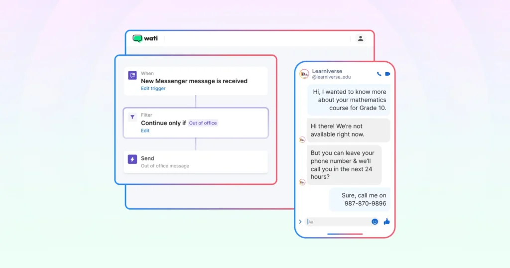 Setting up out-of-office replies via Instagram automation on Wati 
