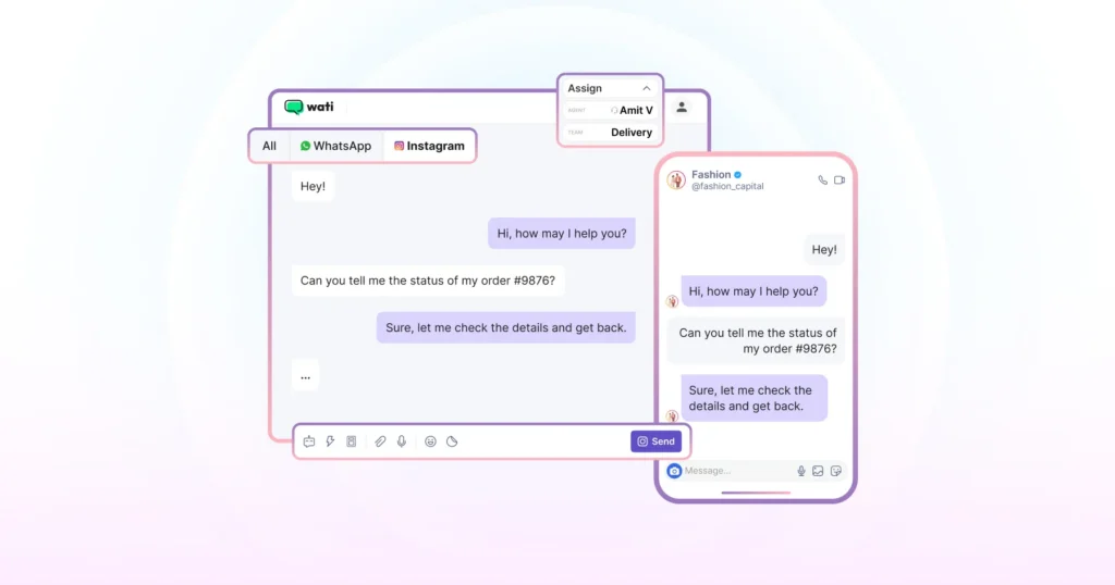Shared team inbox for Instagram & WhatsApp via Wati 