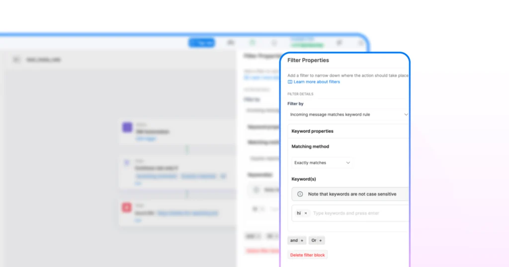 choose "keyword properties" and list that only display response that exactly matches keyword.
