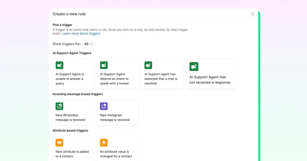 the new bot will only be triggered once the system recieves a new message or a comment.