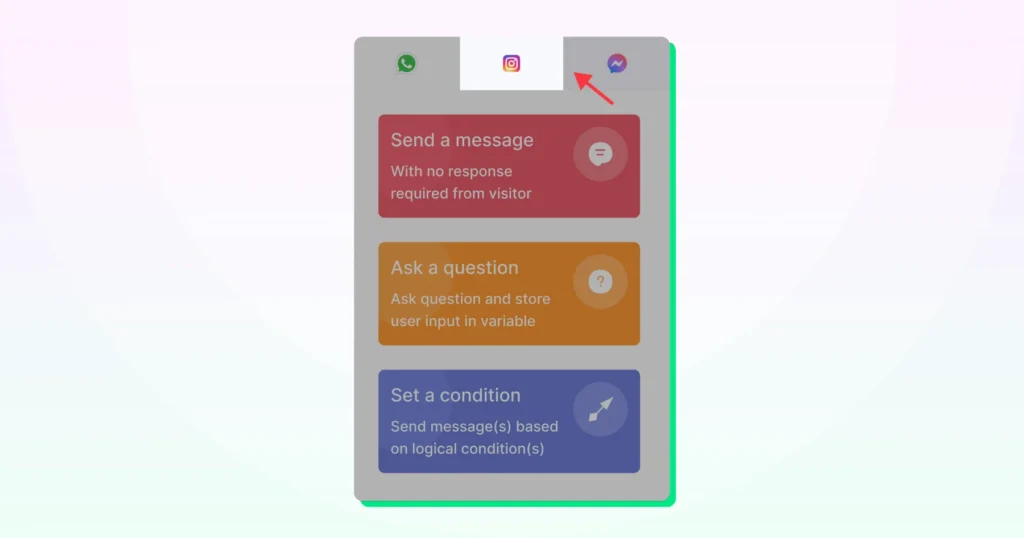 Selecting Instagram from the options available on the Wati dashboard 