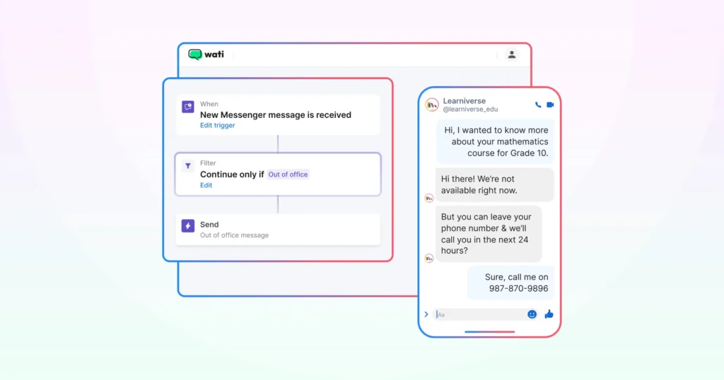 automating messages for Instagram by setting conditions on Wati 