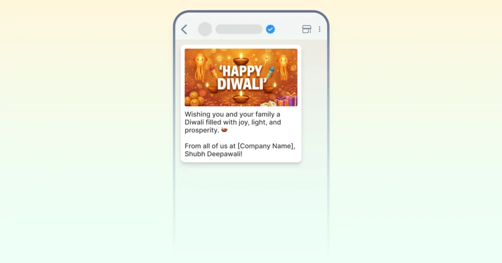 Diwali wishes WhatsApp message template for businesses