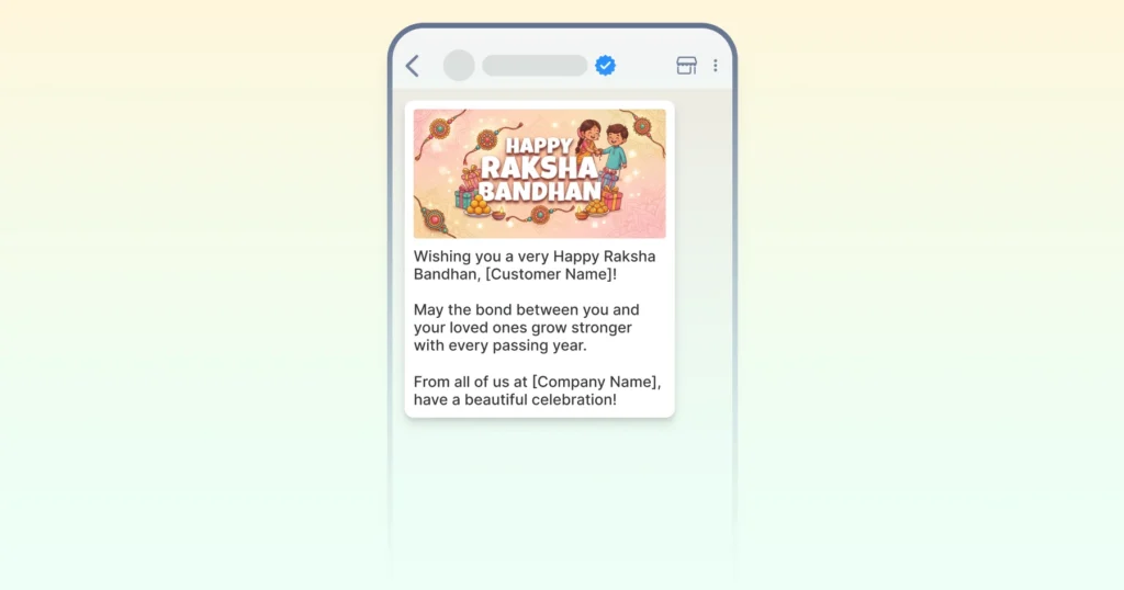 Raksha Bandhan wishes WhatsApp message template for businesses