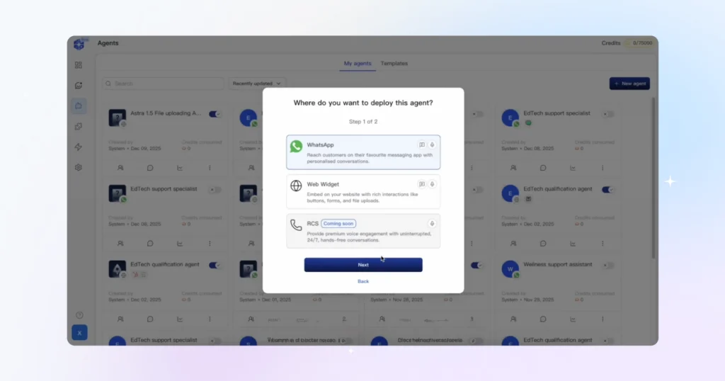 create a whatsapp follow up workflow to instantly engage the already interested leads.