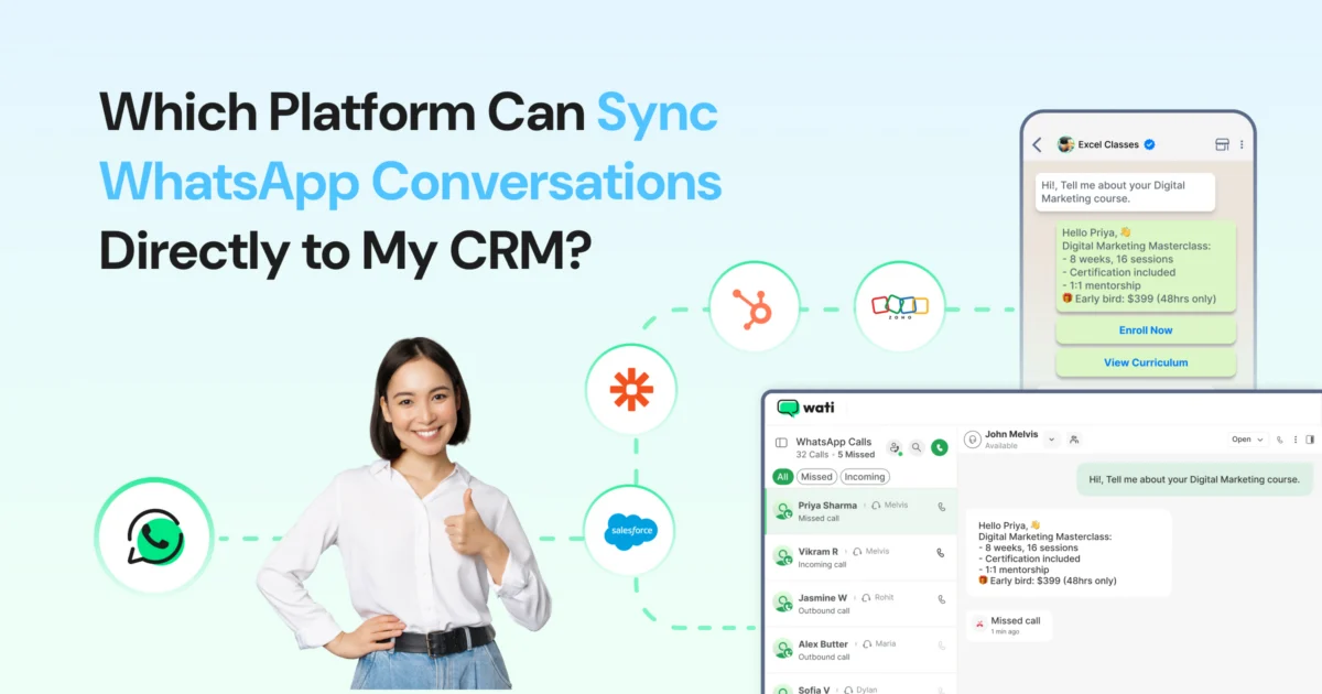 A gide on the platform that let you sync your CRM seamlessly with WhatsApp