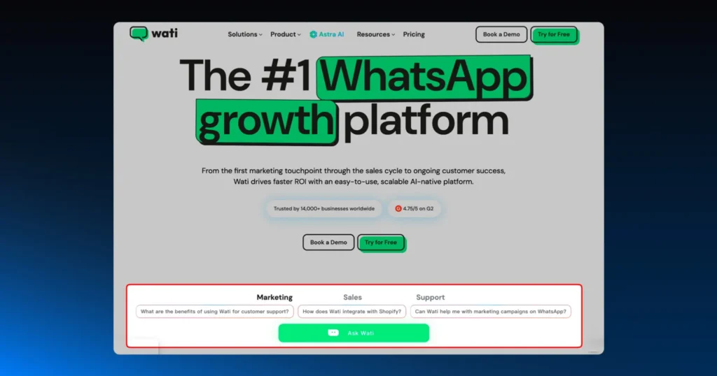 Testing Astra deployment on Wati's website