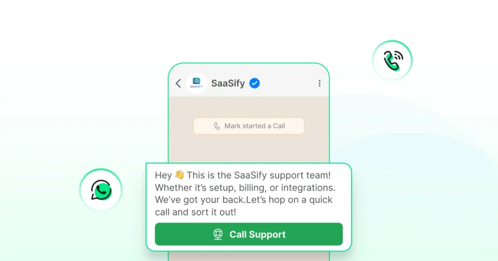 Customer support team using WhatsApp Business Calling to ease the concern of the customer