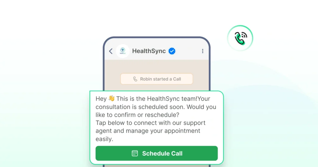 Getting users to hop on to consulations via WhatsApp Business Calling