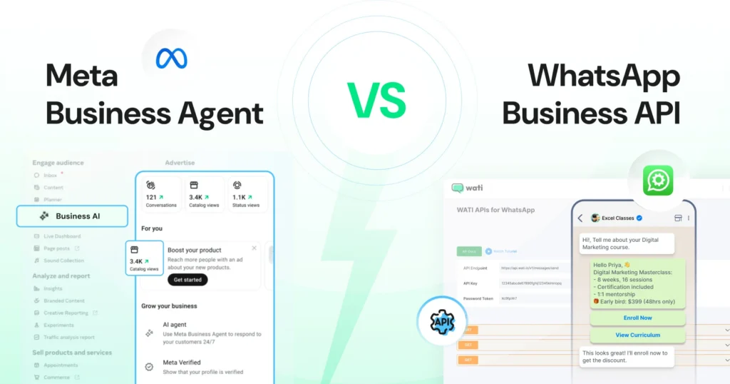 A comparison between Meta Business Agent and WhatsApp Business API