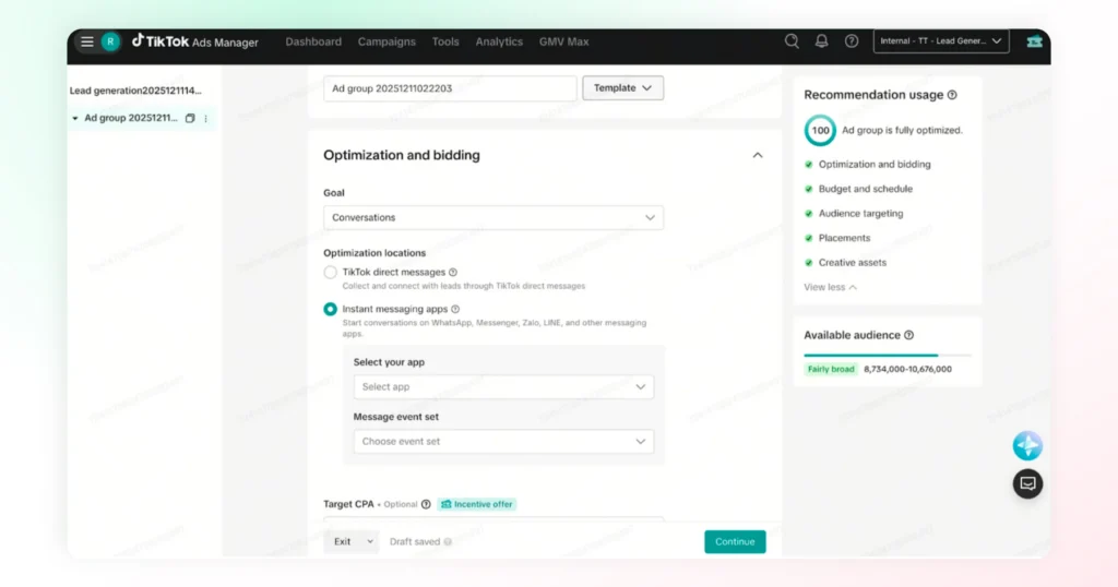 the image shows setting up your ad group