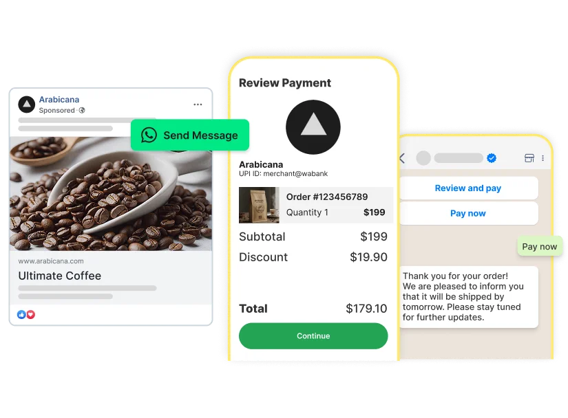 One AI brain across Web, WhatsApp and Voice